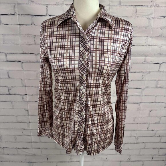 ✨ Vintage Spiegel Plaid Button-Up Shirt – Size 6 - Picture 1 of 6